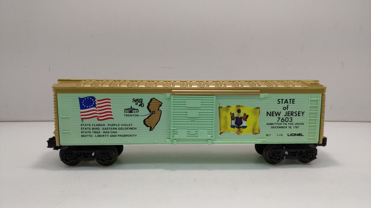 Lionel 6-7603 O Gauge State of New Jersey Boxcar #7603 VG/Box