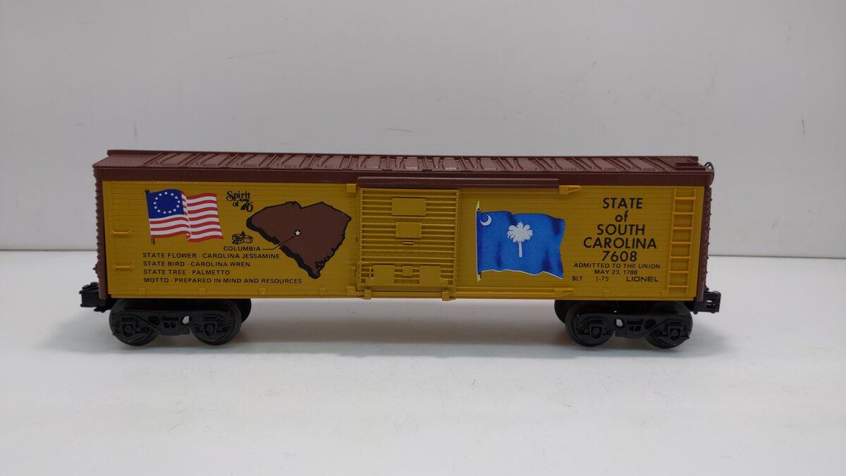 Lionel 6-7608 O Gauge State of South Carolina Boxcar LN