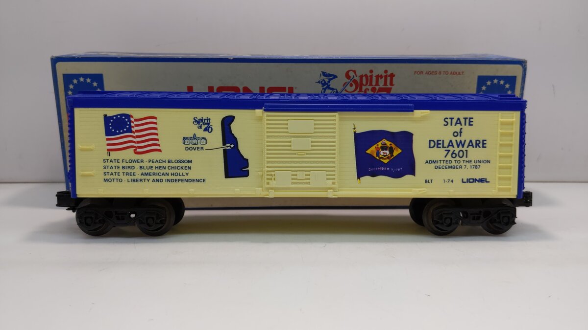 Lionel 6-7601 O Gauge State of Delaware Boxcar LN/Box