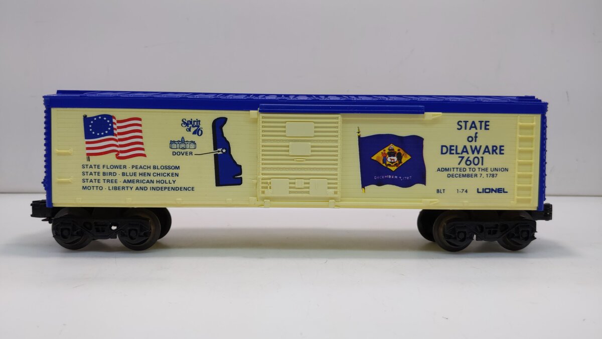 Lionel 6-7601 O Gauge State of Delaware Boxcar LN/Box