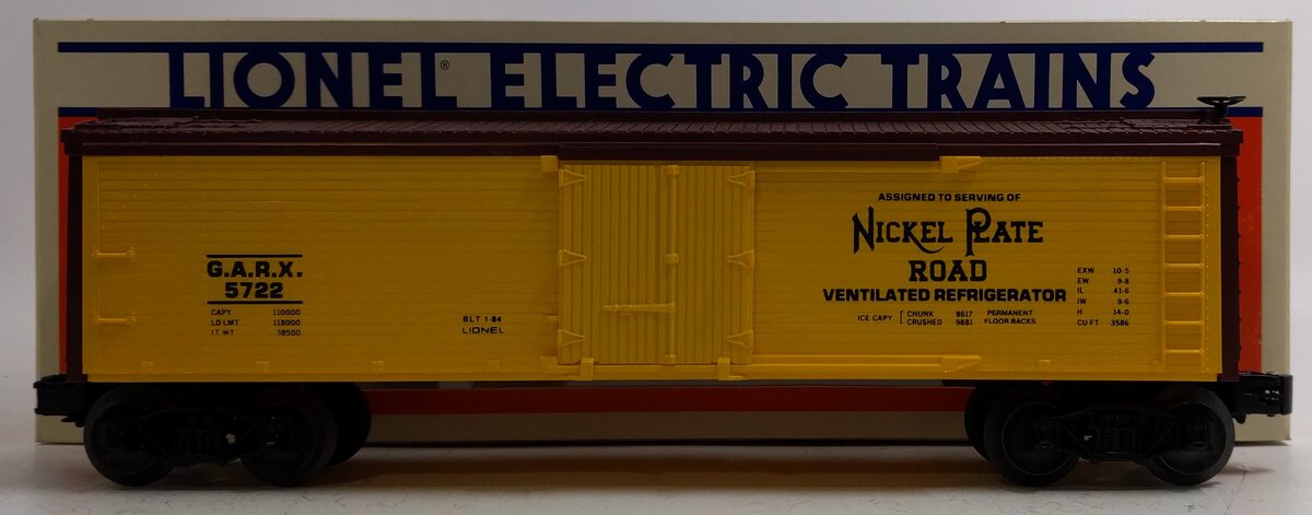 Lionel 6-5722 O Gauge Nickel Plate Road Woodside Reefer #5722 LN/Box