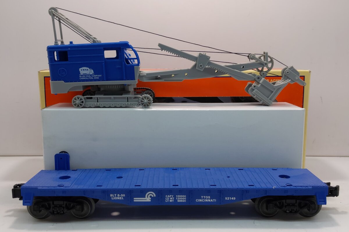 Lionel 6-52149 O Gauge TTOS 1998 Conrail Flatcar with Power Shovel Kit LN/Box