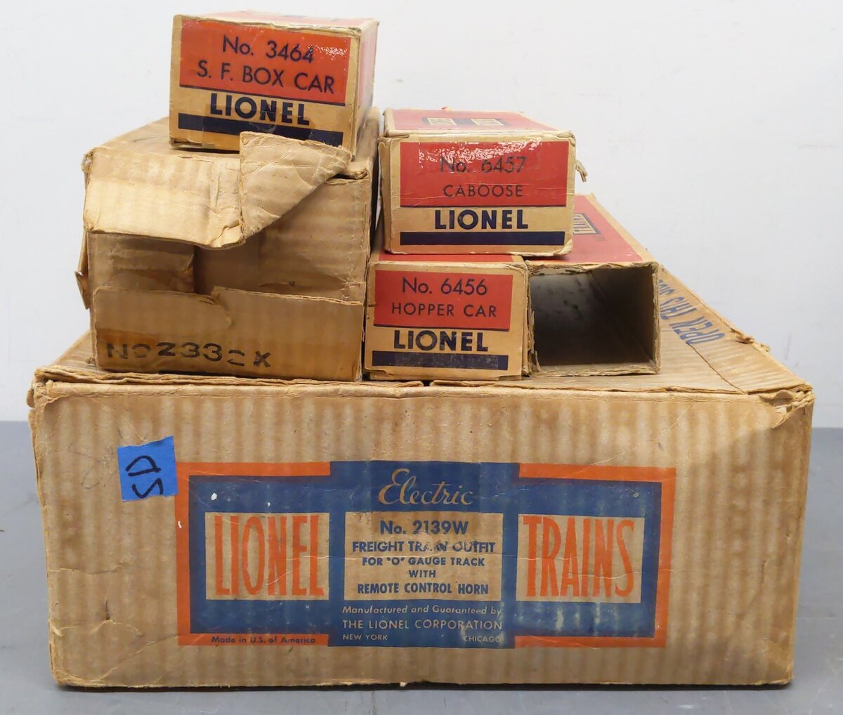 Lionel 2139W Vintage O 2332 1949 GG-1 Set w/2332, 6456, 3464, 6457 VG/Box