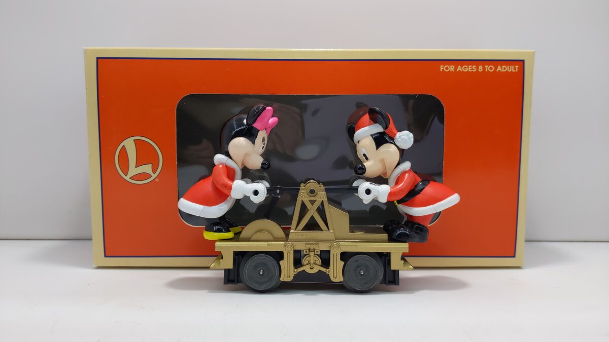 Lionel 6-18433 O Gauge Mickey & Minnie Christmas Operating Handcar LN/Box