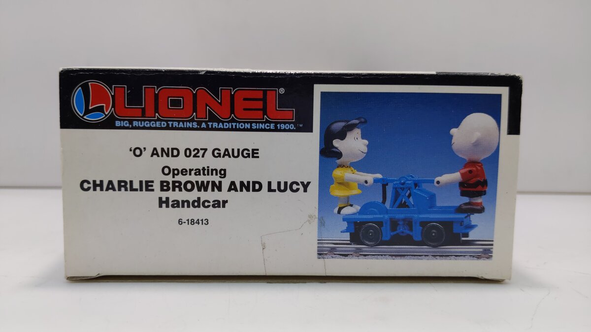 Lionel 6-18413 O Gauge Operating Charlie Brown and Lucy Handcar LN/Box