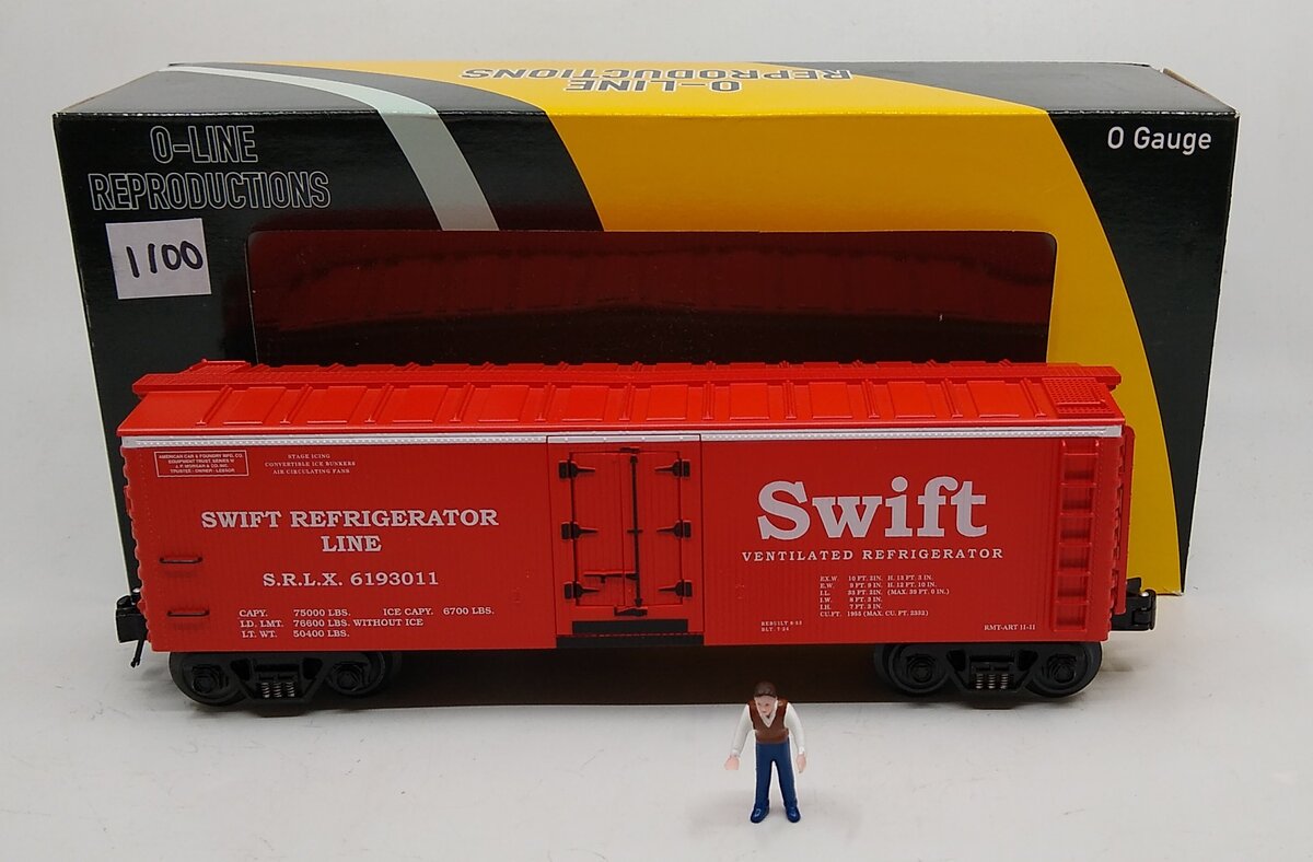 O-Line 138 O Gauge Swift Meat Reefer #6193011 NIB