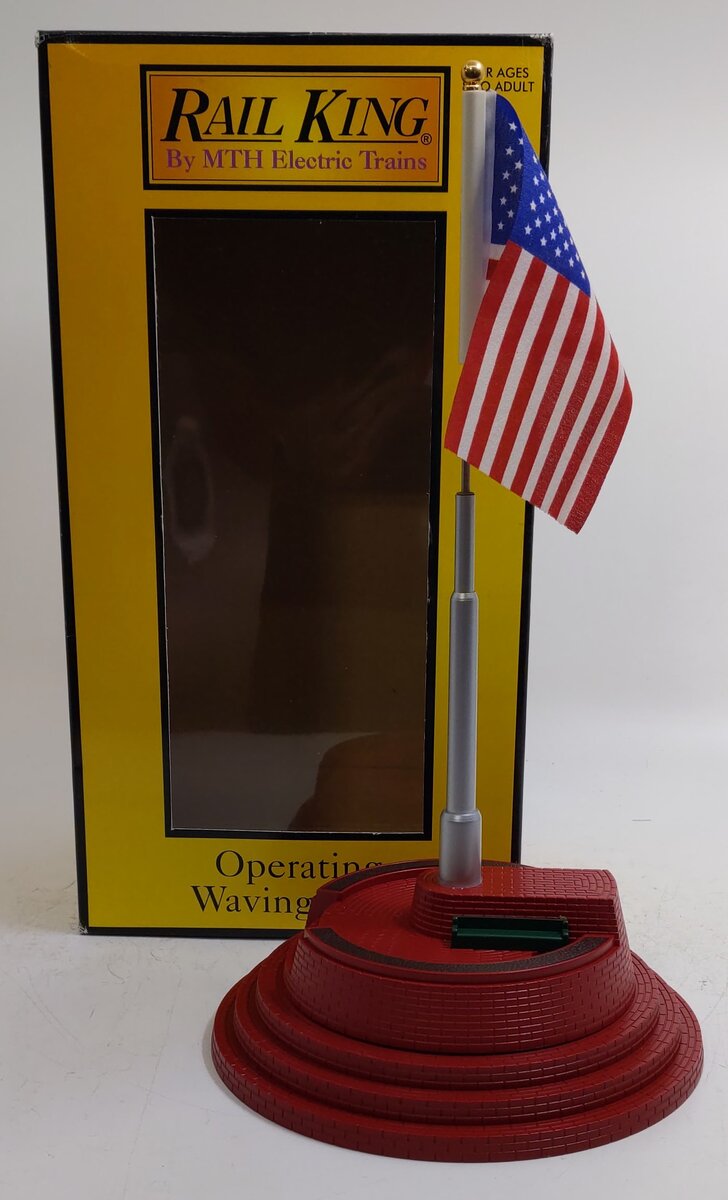 MTH 30-9103 O Scale Operating American Waving Flag LN/Box