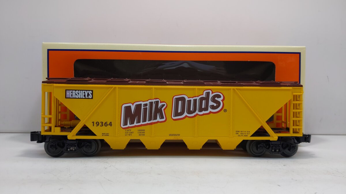 Lionel 6-19364 O Hershey's Milk Duds 4-Bay Hopper Car LN/Box