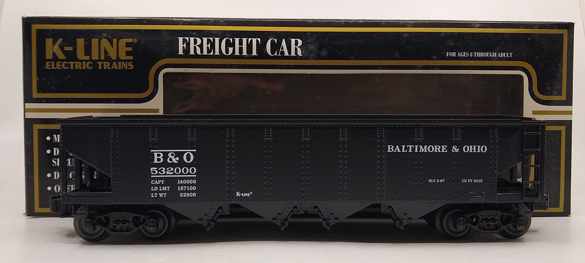 K-Line K623-1092 O Gauge Baltimore and Ohio Classic Diecast Hopper #532000 LN/Box