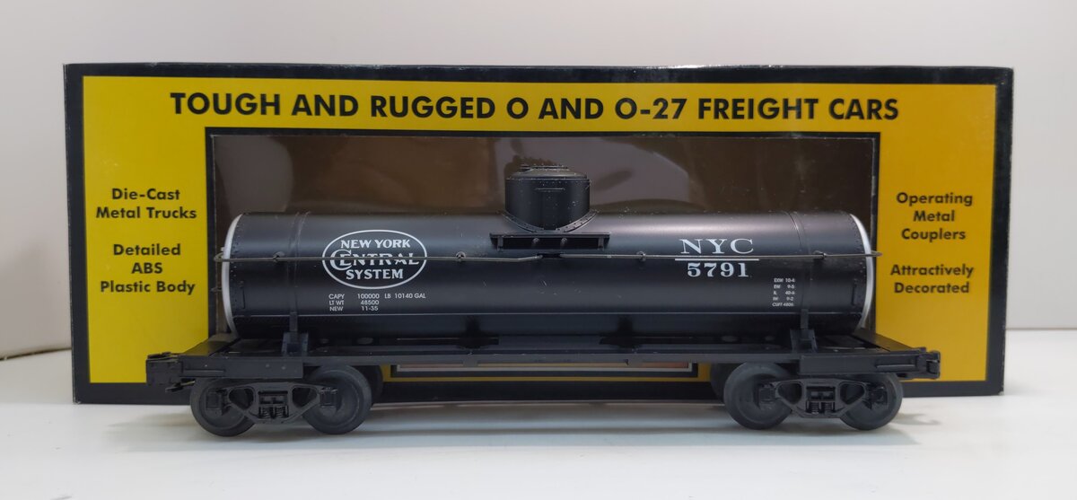 MTH 30-7310 O Gauge New York Central Semi-Scale Tank Car #5791 LN/Box