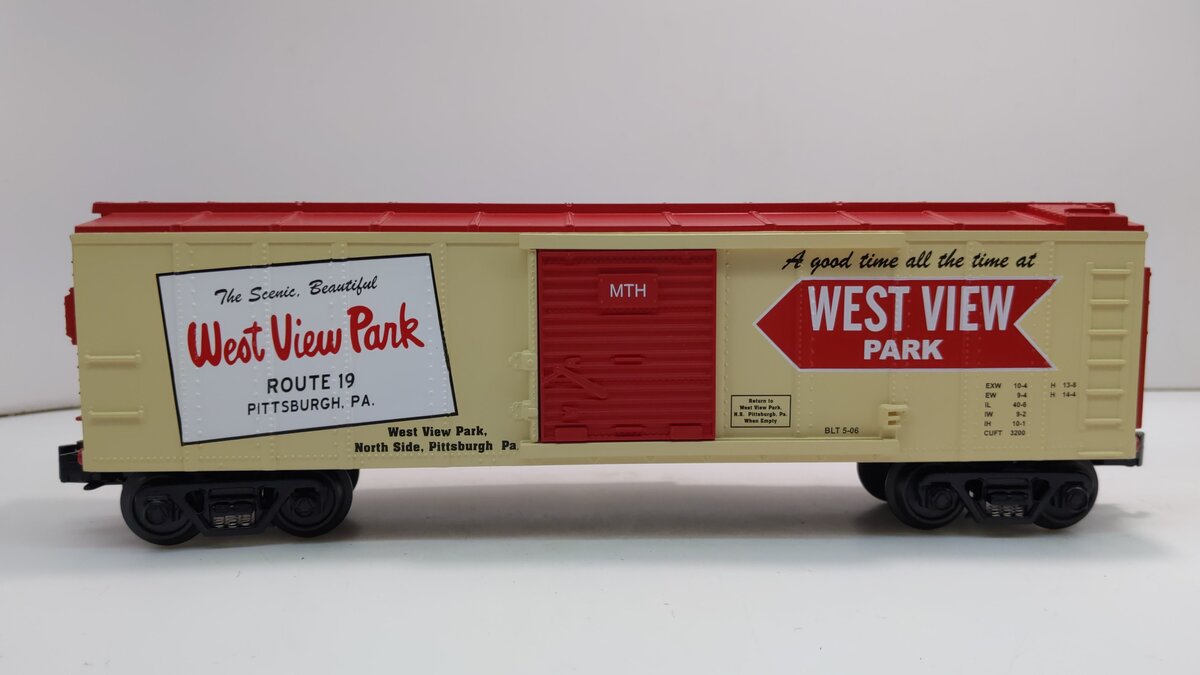 MTH 30-74093 O Gauge West View Park Red Arrow Box Car LN/Box