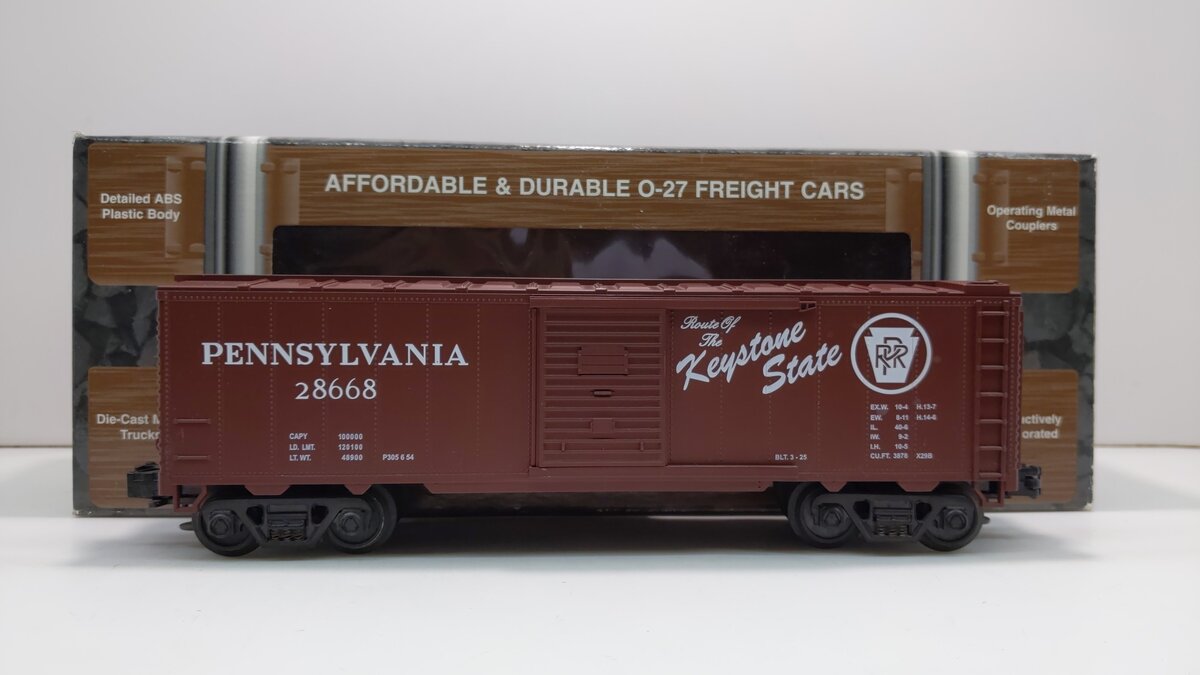 MTH 33-7403 O Gauge Pennsylvania Single Door Boxcar #28668 LN/Box