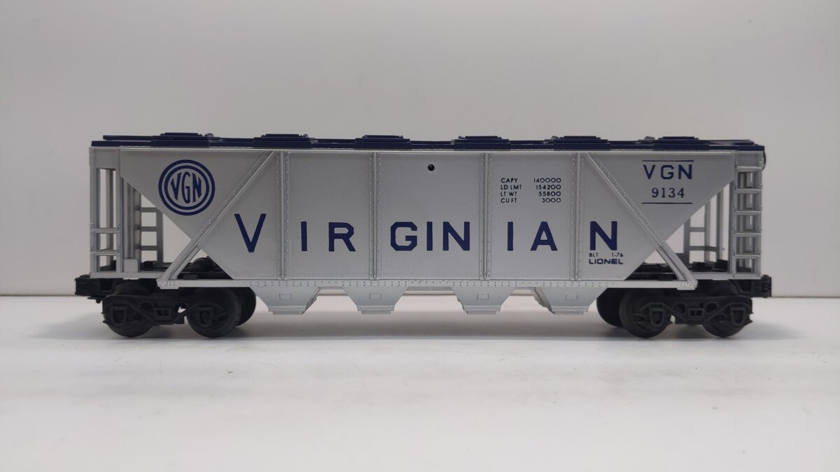 Lionel 6-9134 O Gauge Virginian 4-Bay Covered Hopper NIB