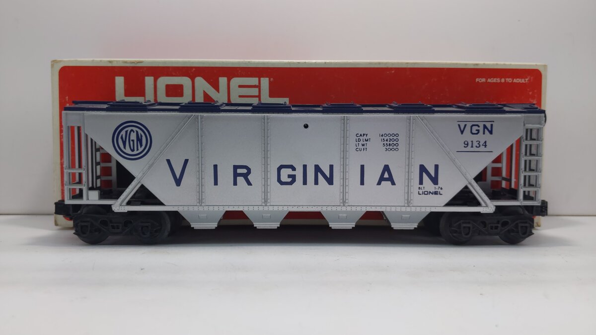 Lionel 6-9134 O Gauge Virginian 4-Bay Covered Hopper NIB