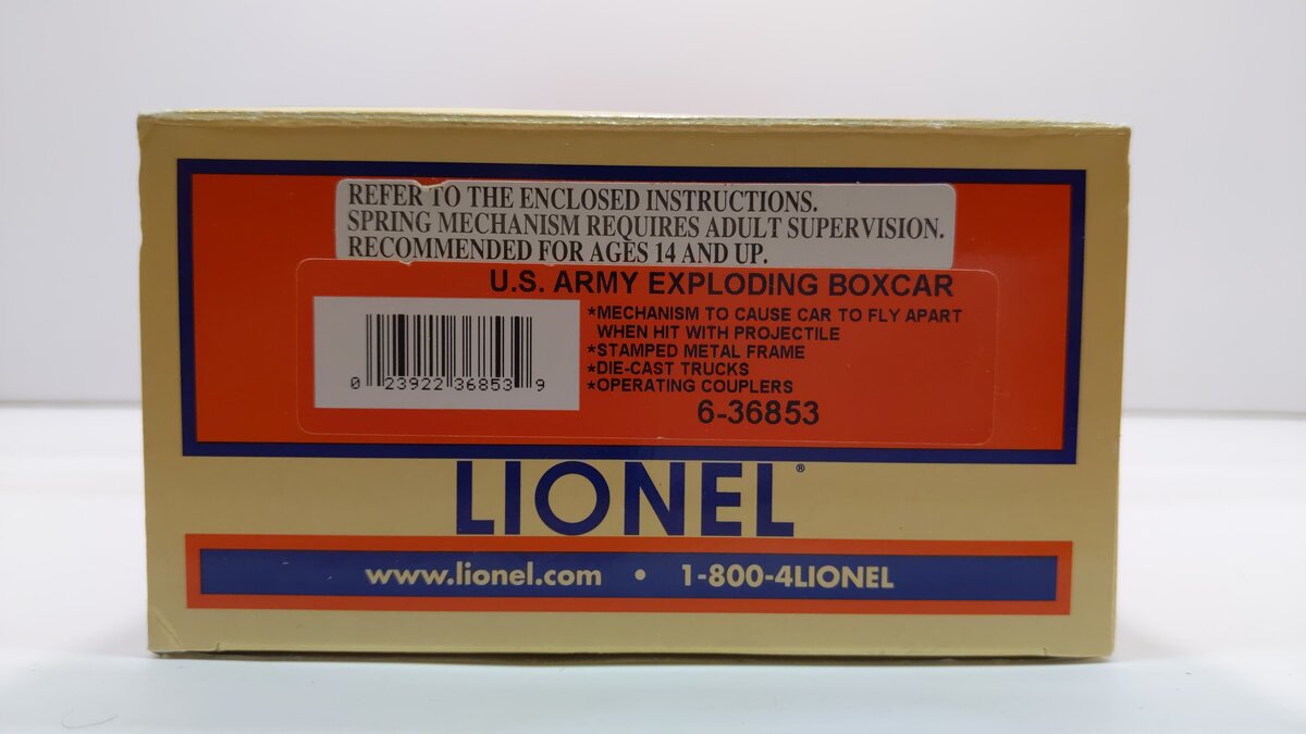 Lionel 6-36853 O US Army Exploding Boxcar