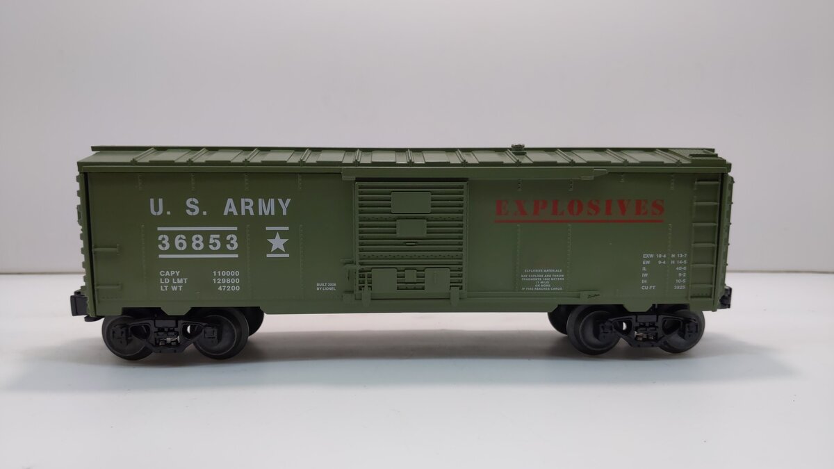 Lionel 6-36853 O US Army Exploding Boxcar