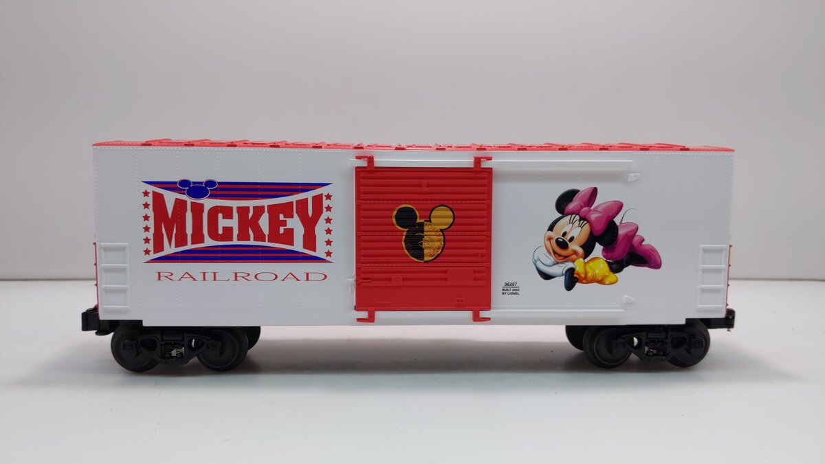 Lionel 6-36257 O Gauge Disney Mickey Mouse Hi-Cube Boxcar LN/Box