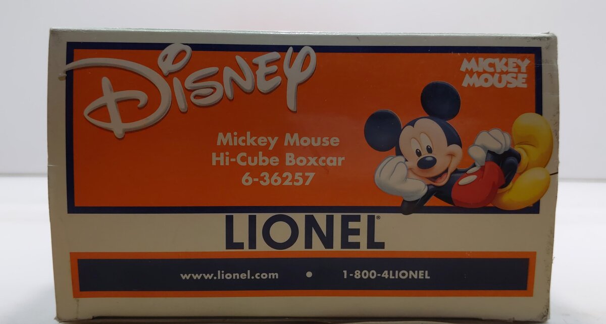 Lionel 6-36257 O Gauge Disney Mickey Mouse Hi-Cube Boxcar LN/Box