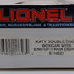 Lionel 6-16623 O Gauge Katy Double Door Boxcar with End-Of-Train Device LN/Box
