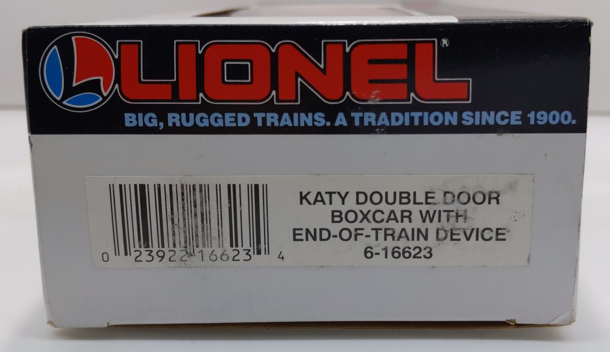 Lionel 6-16623 O Gauge Katy Double Door Boxcar with End-Of-Train Device LN/Box