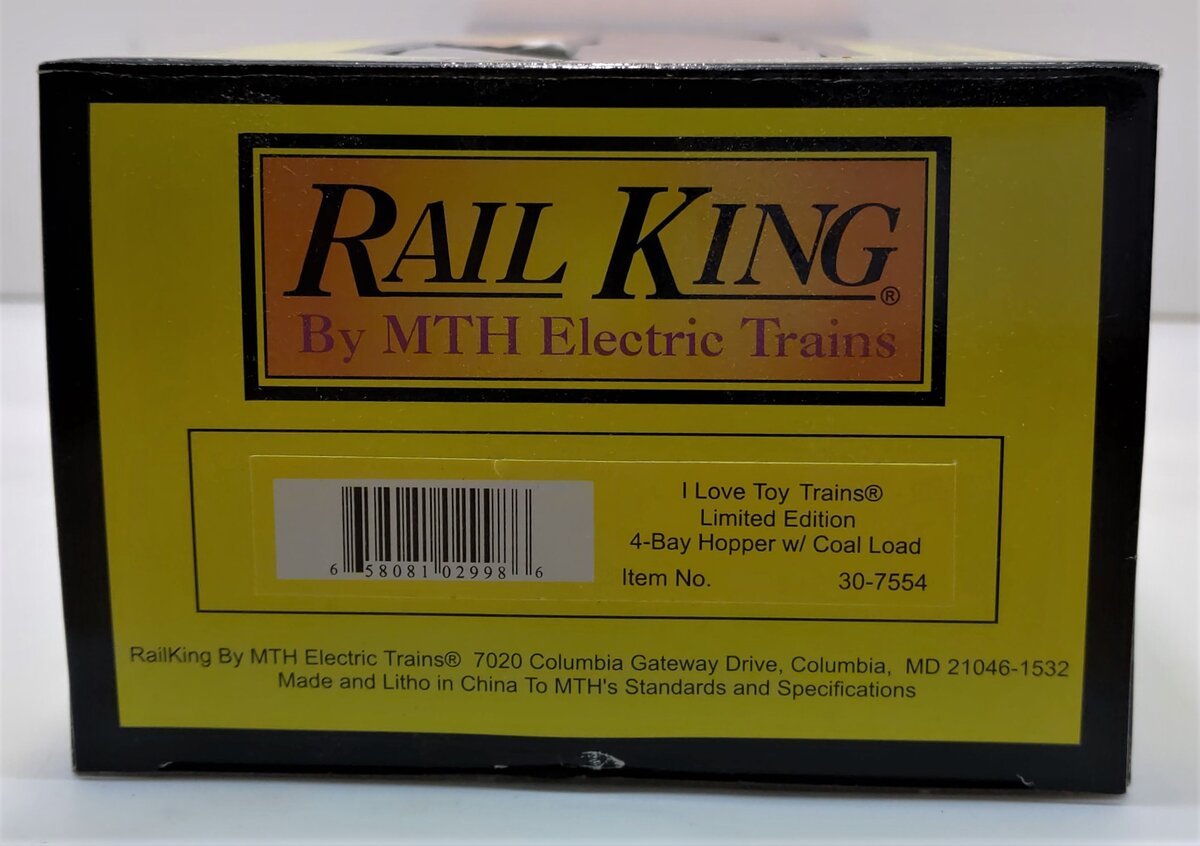 MTH 30-7554 O Gauge I Love Toy Trains® 4-Bay Hopper Animal Express w/ Coal Load LN/Box