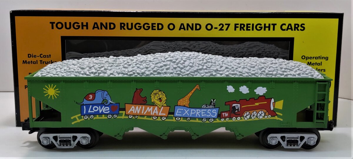 MTH 30-7554 O Gauge I Love Toy Trains® 4-Bay Hopper Animal Express w/ Coal Load LN/Box