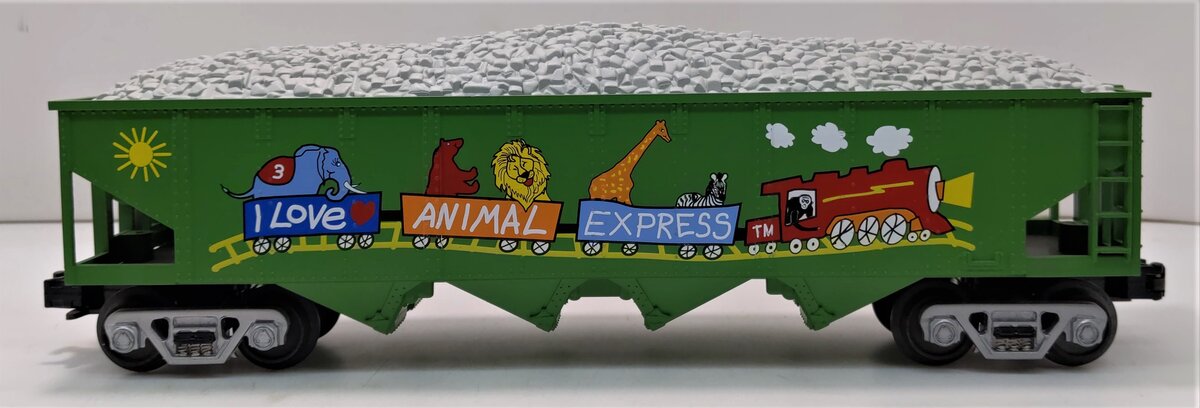 MTH 30-7554 O Gauge I Love Toy Trains® 4-Bay Hopper Animal Express w/ Coal Load LN/Box