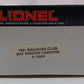 Lionel 6-16804 O Gauge Lionel Railroader Club Bay Window Caboose #16804 NIB