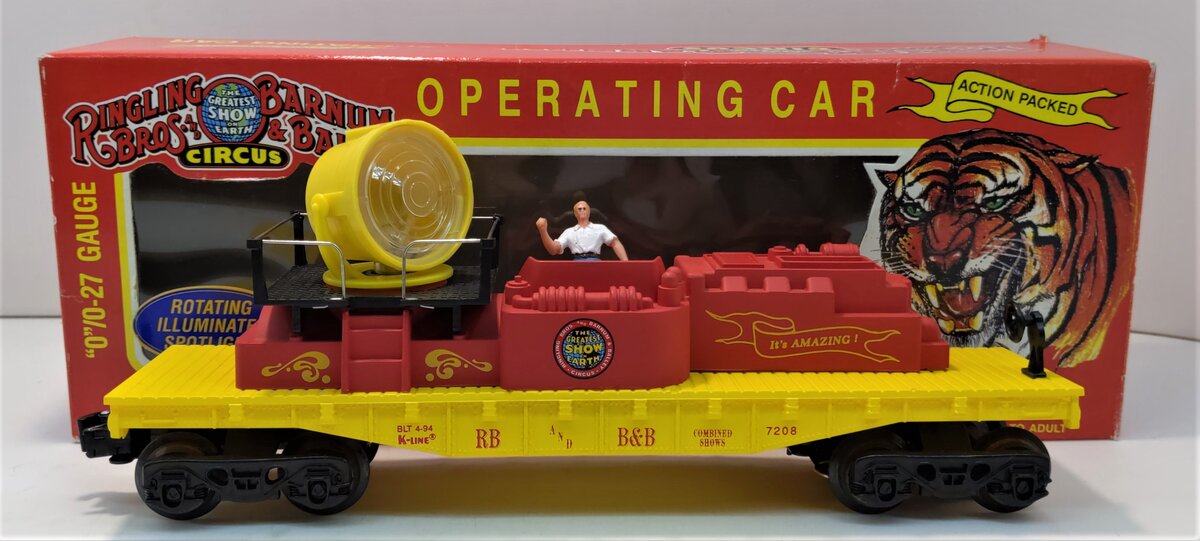 K-Line K7208 O Gauge Ringling Bros. and Barnum & Bailey Circus Searchlight Car LN/Box