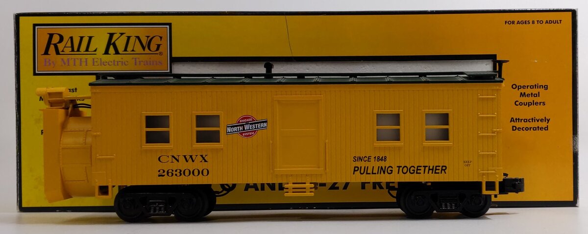 MTH 30-7921 O Gauge Chicago and Northwestern Rotary Snow Plow #263000 NIB