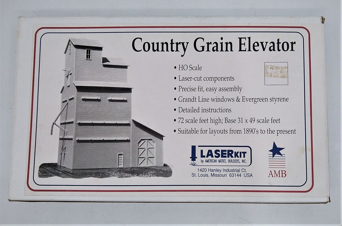 American Model Builders 110 HO Country Grain Elevator Laser Art Kit