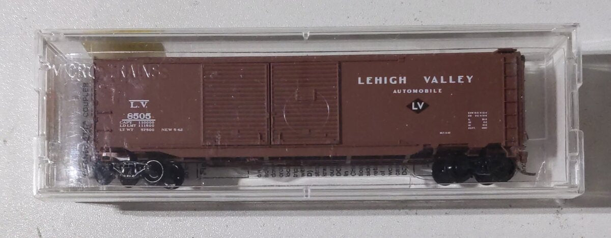 Micro-Trains 07800040 N Lehigh Valley 50' Steel Double Door Auto Boxcar #8505