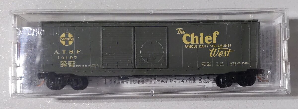 Micro-Trains 03400300 N ATSF 50' Standard Double Door Boxcar #10197 LN/Box