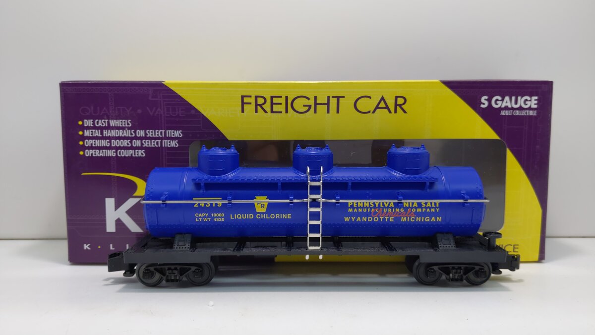 K-Line K511-013 S Gauge Pennsylvania Salt Tank Car #24319 EX/Box