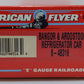 American Flyer 6-48316 S Gauge Bangor & Aroostook Refrigerator Car #29425 LN/Box