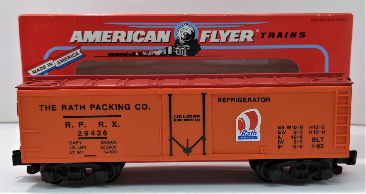 American Flyer 6-48317 S Gauge Rath Packing Refrigerator Car EX/Box