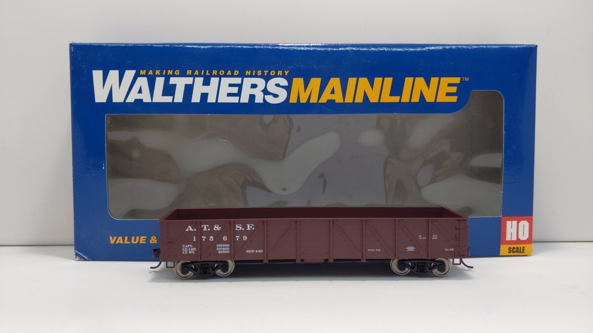 Walthers 910-5652 HO Scale AT&SF 40' Drop Bottom Gondola #175679 LN/Box