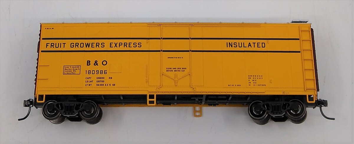 Atlas 20001620 HO Scale B&O Fruit Growers Express 40' Plug Door Box Car #180986