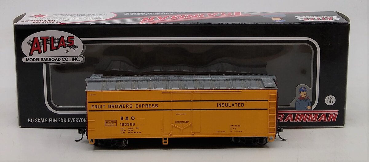 Atlas 20001620 HO Scale B&O Fruit Growers Express 40' Plug Door Box Car #180986