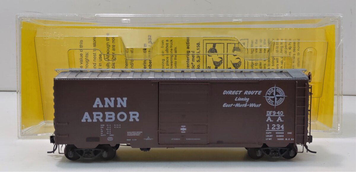 Kadee 5214 HO Scale Ann Arbor 40' PS-1 Standard Boxcar #1234 w 8' Doors