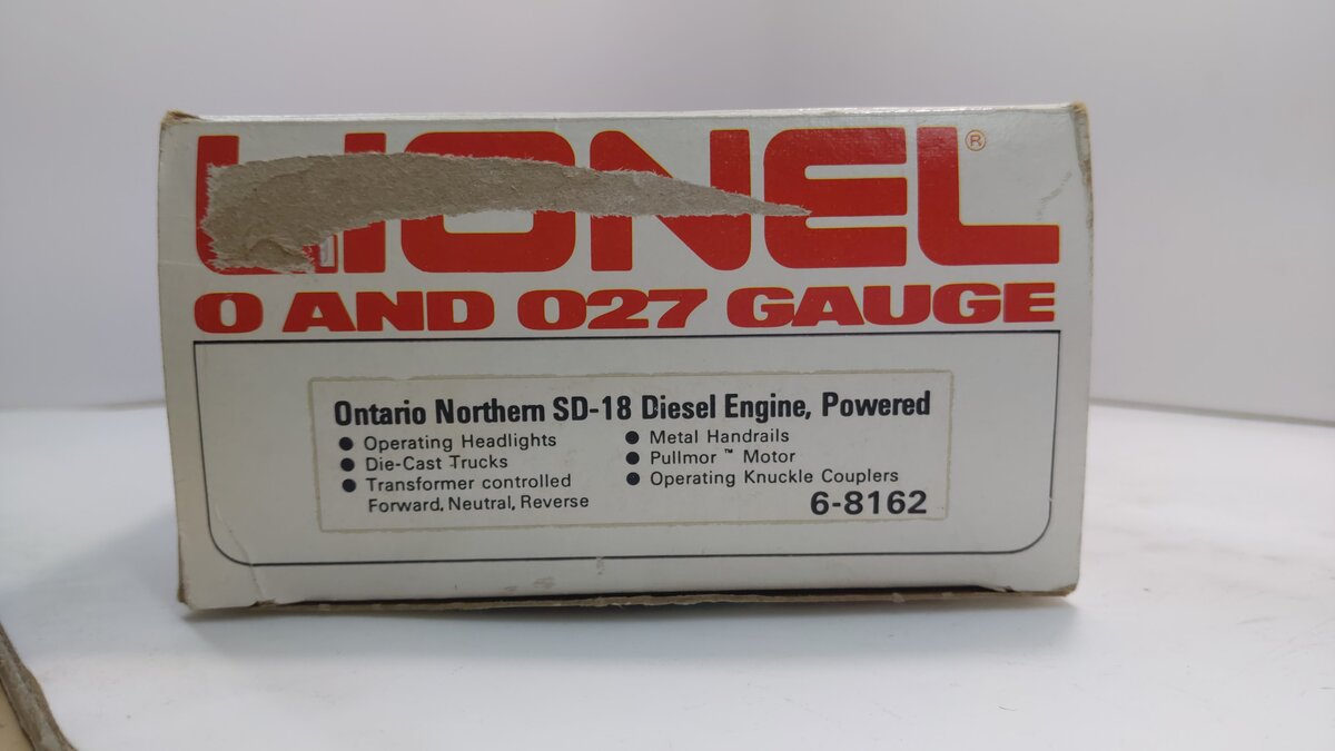 Lionel 6-8162 O Gauge Ontario Northland SD18 Powered Diesel Locomotive NIB