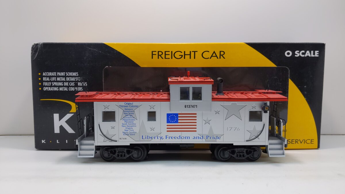K-Line K613-7471 O 13 Colonies Extended Lighted Caboose #6137471 NIB