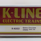 K-Line K6332 O Gauge Bakers Chocolate Classic Tank Car LN/Box