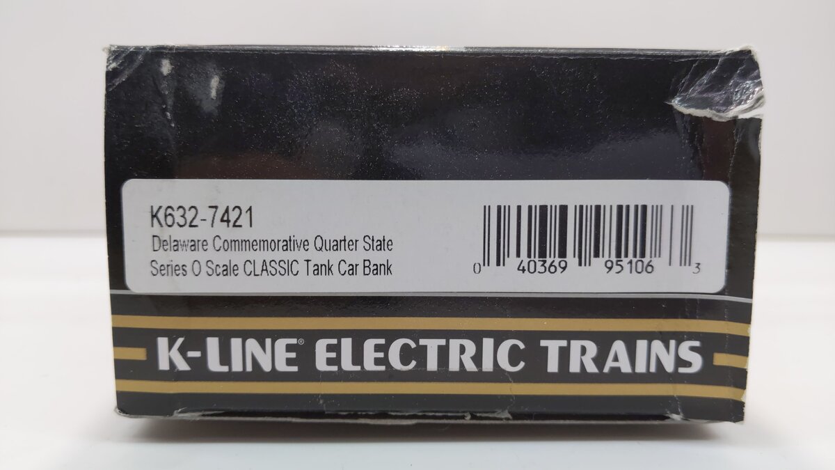 K-Line K632-7421 O Gauge Delaware Quarter Tank Car LN/Box