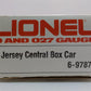 Lionel 6-9787 O Gauge Central of New Jersey Box Car LN/Box