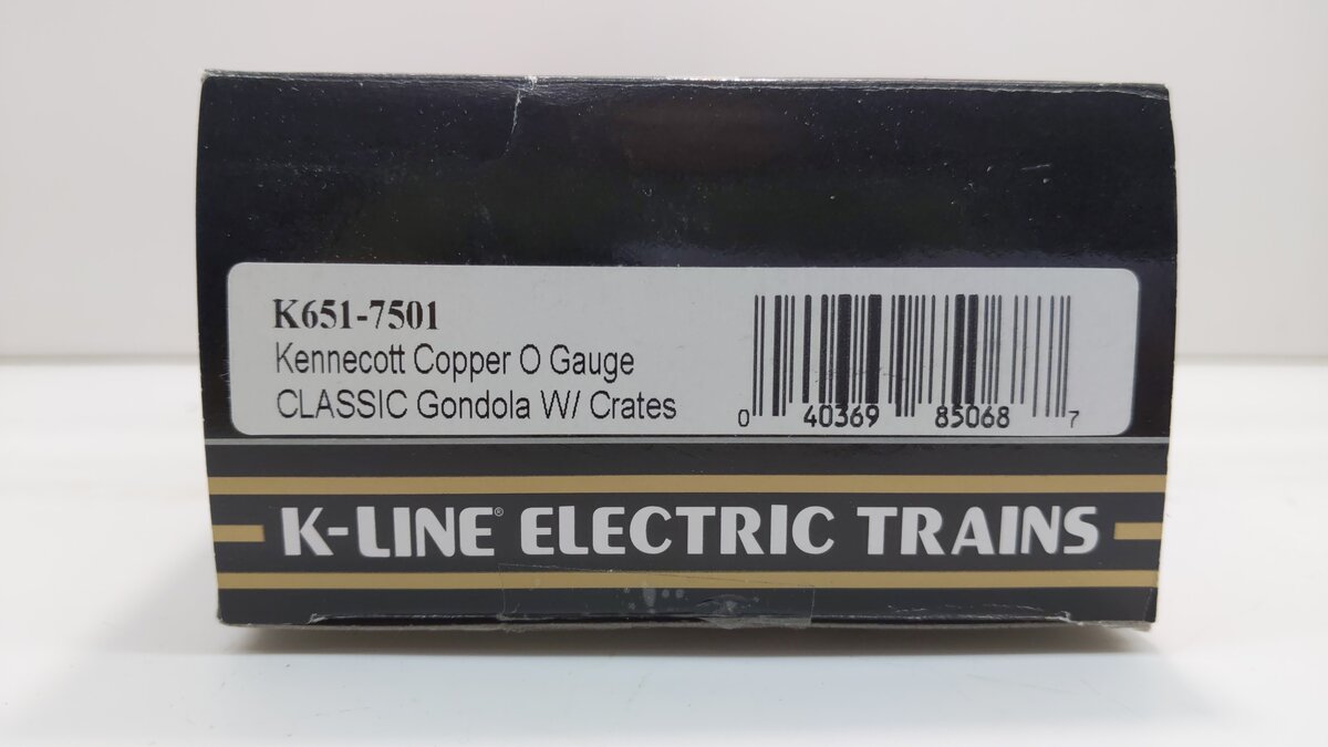 K-Line K651-7501 O Kennecott Copper Corporation Gondola w/Crates LN/Box