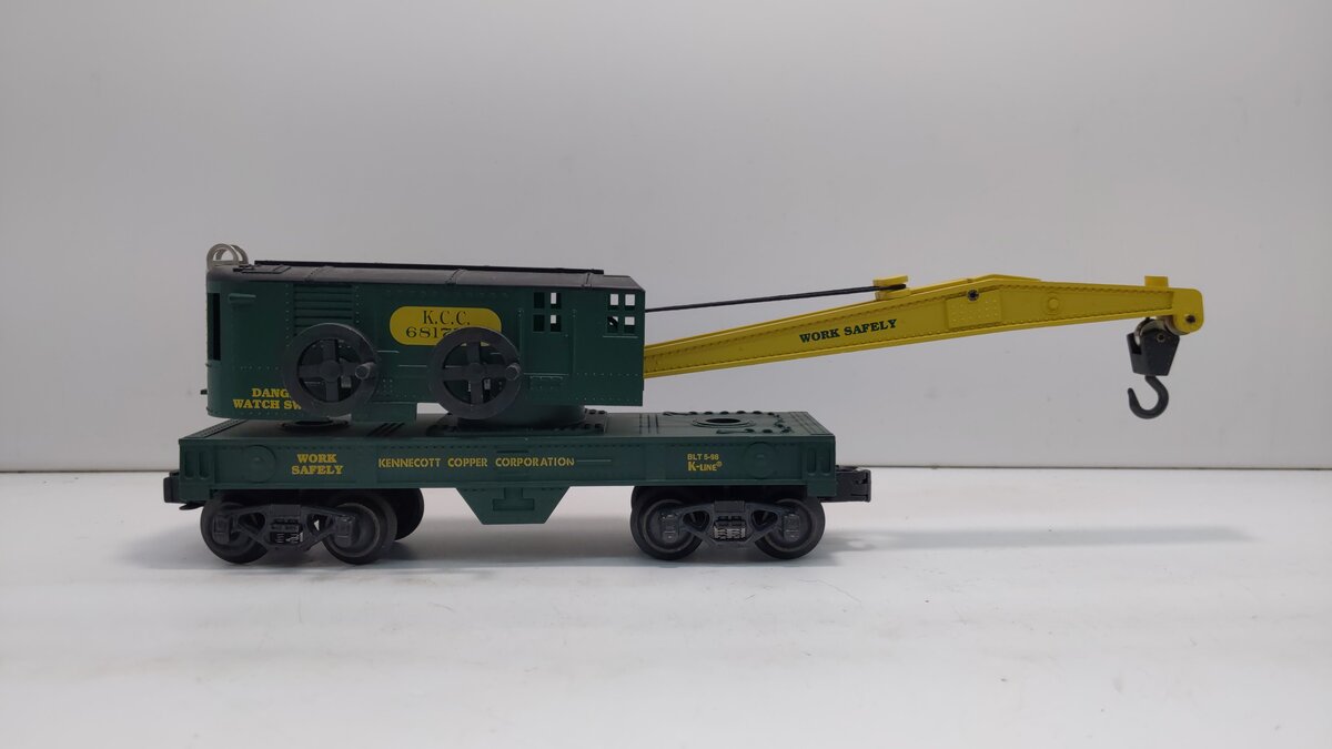 K-Line K681-7501 O Kennecott Copper Operating Crane Car LN/Box