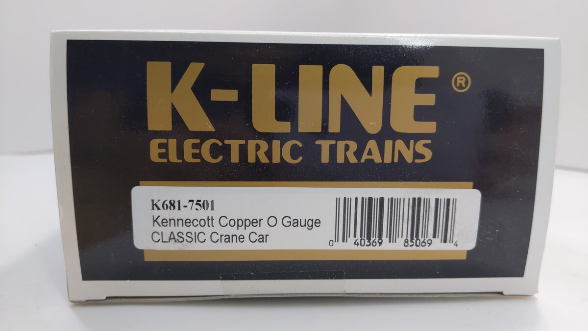 K-Line K681-7501 O Kennecott Copper Operating Crane Car LN/Box