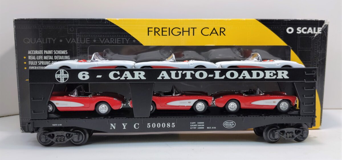 K-Line K694-1751 O Gauge New York Central Evans Auto Car w/ 6 Corvettes LN/Box