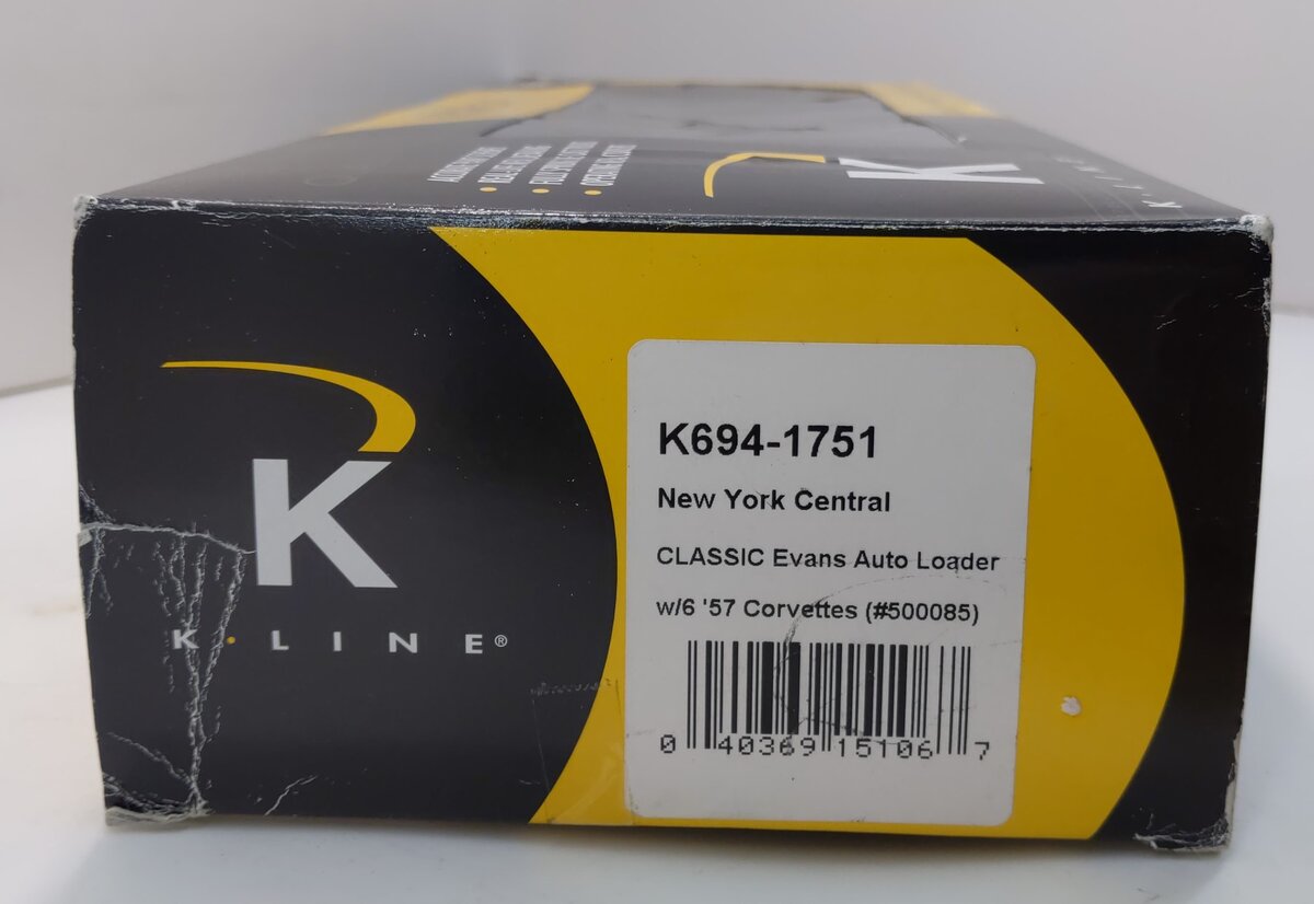 K-Line K694-1751 O Gauge New York Central Evans Auto Car w/ 6 Corvettes LN/Box